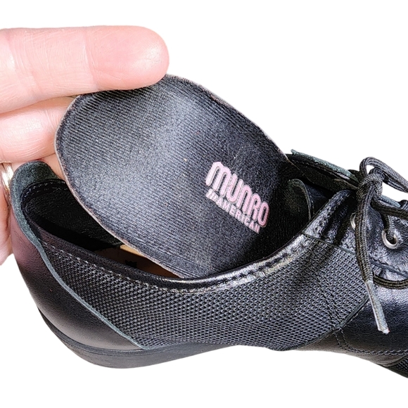 Munro Pace #4057 Black Leather & Canvas Lace Up Sporty Walking Loafer Size 10.5 - Picture 7 of 10